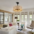 thumbnail image 3 of Bella Depot 6-Light Bohemian Hand-Woven Caged Ceiling Fan with Dimmable Light and Remote Control, 3-Speed Rustic Chandelier, 3 of 10