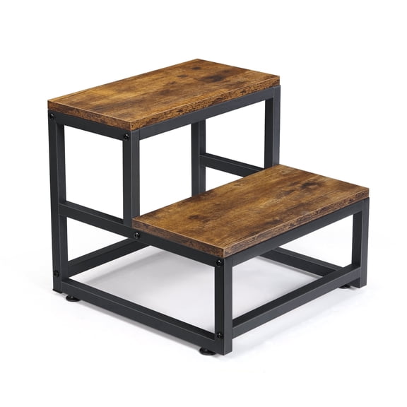 Step Stools, Heavy Duty Metal & Sturdy Step Stool Helper, 2 Step Stool, Supports Up to 500lb, Foot Stool for High Bed Kitchen Bathroom