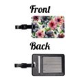 thumbnail image 4 of Black Pink Hibiscus Flowers Watercolor Faux Leather Travel Luggage Tag, 4 of 7