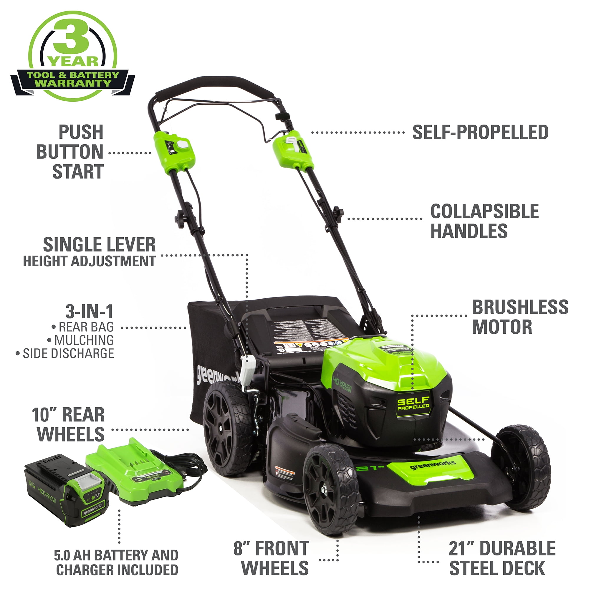 Greenworks self propelled mower 40v hotsell