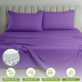 thumbnail image 4 of Lux Decor Collection Rayon from Bamboo Blend Sheets Queen Size - 4 Piece Deep Pocket Bed Sheets Set, Purple, 4 of 9