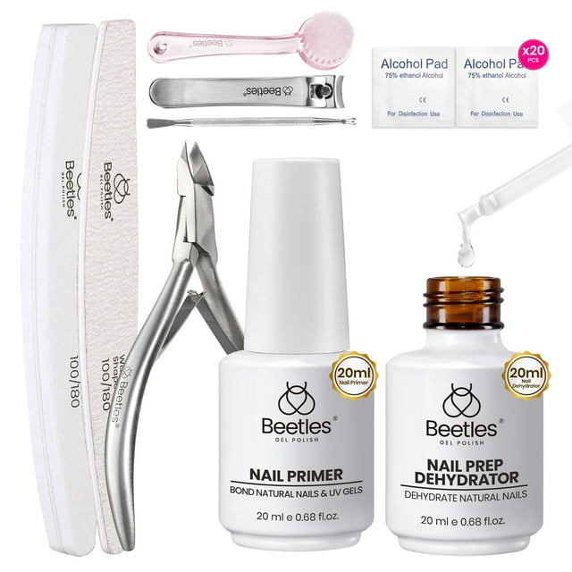 Kit de preparación de uñas Beetles, deshidratador e imprimador de uñas, 20 ml