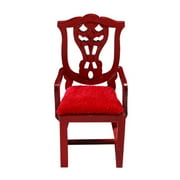 Skindy Vintage Wooden Miniature Chair - Wear-resistant, Red Dollhouse Chair, 1:12 Scale