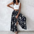 thumbnail image 2 of Angala Women's Vintage Floral High Waist Wide Leg Pants Casual Loose Fit Trousers Soft Beautiful Women's Casual Pants, 2 of 4
