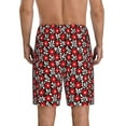 thumbnail image 3 of Naloa Red Floral Men's Short Pajama Pants, Lounge Comfort Shorts with Elasticized Waistband and Side Pockets - Small, 3 of 9