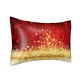 thumbnail image 2 of KLL Red Gold Glitter Pattern Silk Pillowcase for Hair and Skin Standard Size 20"X 30" Soft Breathable Pillow Covers for Sleeping, 2 of 8