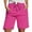 Hot Pink, variant on Mlzmgr Linen Shorts for Women 7 Inch Drawstring Elastic Waist Shorts with Pockets Casual Travel Shorts