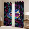 thumbnail image 2 of Castle Fairy Marine Shark Curtains Pack of 2 (42x84 Each) for Children Teens,Abstract Gradient Curtains Blackout,Sea Ocean Animal Bedroom Curtains,Breathable Home Decor, 2 of 6