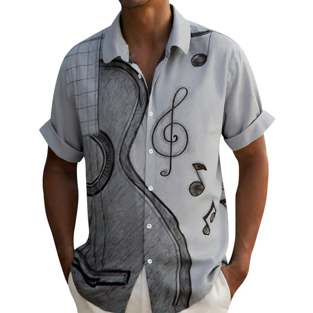 DGMIOCS Men's Big Size Shirt Button Down Lightweight Office Wear Grey XXXL