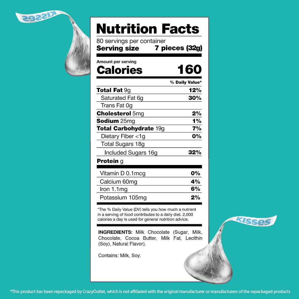 Hershey's Kisses - Mix Milk Chocolate, Dark Chocolate Kisses - Purple Foils, Silver Foil, Candy Bulk (Pack of 2 Pound)