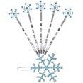 thumbnail image 3 of 6 horquillas para el cabello con forma de copo de nieve, cintas variadas, accesorios para el cabello para niños (5 horquillas azules + 1 pinza azul), 3 of 7