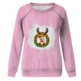 thumbnail image 4 of Top de suéter con estampado navideño de manga larga con cuello redondo para mujer primavera otoño Pompotops FGAJ10377, 4 of 5