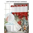 thumbnail image 4 of No Hook Cloth Fabric Shower Curtain with Snap in Liner, Red Christmas Waterproof Shower Curtains Set with See Through Top Window, Winter Gnomes Xmas Pine Tree Snowflake Bath Curtains Shower 54"x78", 4 of 6