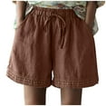 thumbnail image 1 of FNFYFH Clearance Womens Summer Workout Loose Fit Solid Color Athletic Shorts Lightweight Training Shorts，Coffee, 1 of 4