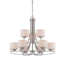 Designers Fountain Axel Satin Platinum 9 Light Chandelier, 86289-SP