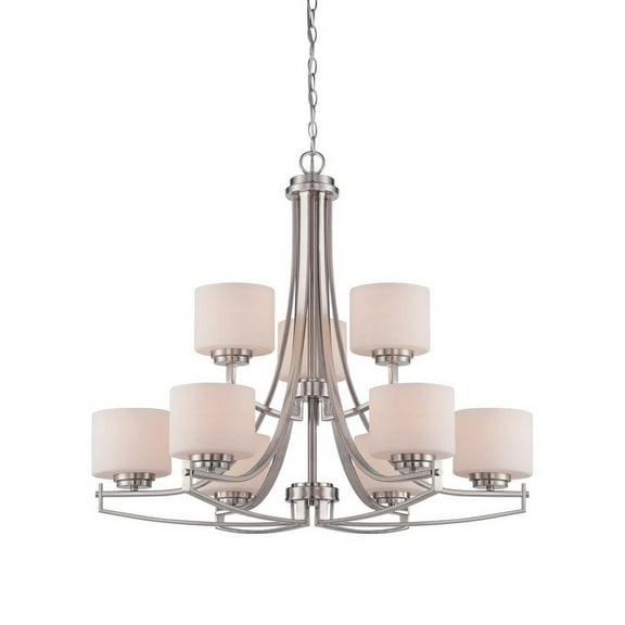 Designers Fountain Axel Satin Platinum 9 Light Chandelier, 86289-SP