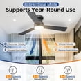 thumbnail image 4 of Ventilador de techo DAHUICFL 42" negro con luz LED y control remoto, 6 velocidades, 4 of 7