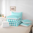 thumbnail image 6 of meiyoeat Geometric Plaid 7 Pieces Full Size Bedding Sets For Kids,Blue Classic Checkered Full Size Bed in a Bag For Boys,Reversible, 6 of 7