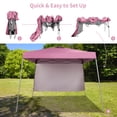 thumbnail image 5 of Ainfox 8 x 8 ft Pop up Canopy Tent with One Sidewall,Instant Slant Outdoor Gazebo for Beach, Sun Shade,Outdoor Activies,Pink, 5 of 5