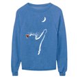 thumbnail image 3 of Floleo Clearance Fall Clothes For Women Women's Animal Cat Print O Neck Loose Sweater Long Sleeve Casual Blouse Top Blue, 3 of 6