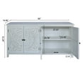 thumbnail image 5 of 60"White Accent Cabinet with 4 Doors, Rustic Wood Sideboard Pantry Cabinet - Versatile Buffet Cabinet with Storage for Home Decor and Organization chic cabinet, 5 of 13