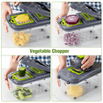 thumbnail image 4 of All-in-One Vegetable Chopper, 25 In 1 Veggie Food Chopper With Container, Spiralizer, Mandoline Slicer Dicer, Onion Mincer, Veggie Salad Onion Chopper, Home Essentials & Kitchen Gadgets, 4 of 6