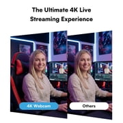 4K Webcam with Microphone & Light, PDAF Auto Focus Streaming Camera, Noise Canceling, Usb Webcam for Zoom, Gaming, Live Streaming