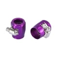 thumbnail image 4 of 4pcs AN6 Hex Purple Car Hose Finisher Clamp Adapter Line End Cover Connector, 4 of 6