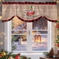 thumbnail image 6 of Christmas Tie Up Valances Curtain, Christmas Truck Snowman Dog Present Wood Grain Adjustable Rod Pocket Short Window Treatment Tie Up Curtains Valances for Kitchen Living Room Bathroom 60x18 Inches, 6 of 9