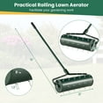 thumbnail image 3 of Costway 21" Manual Lawn Aerator Heavy Duty Rolling Push Grass Aeration Tool with Handle Filled with Sand or Stone Green, 3 of 10
