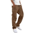 thumbnail image 2 of Jovrlynd Cargo Pants Men Drawstring Stretch Loose Fit Elastic Waist Outdoor Hiking Pants Fashion Cotton Work Pants, M-3XL, 2 of 8