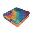 thumbnail image 3 of Horizontal Flannel Blanket Is Light Warm Soft Anti-Pilling Anti-Wrinkle Anti-Allergy And No Hair Loss For Bed And Sofa Camping Travel Darkmagenta Tie-Dye Background Rainbow Colors, 3 of 8
