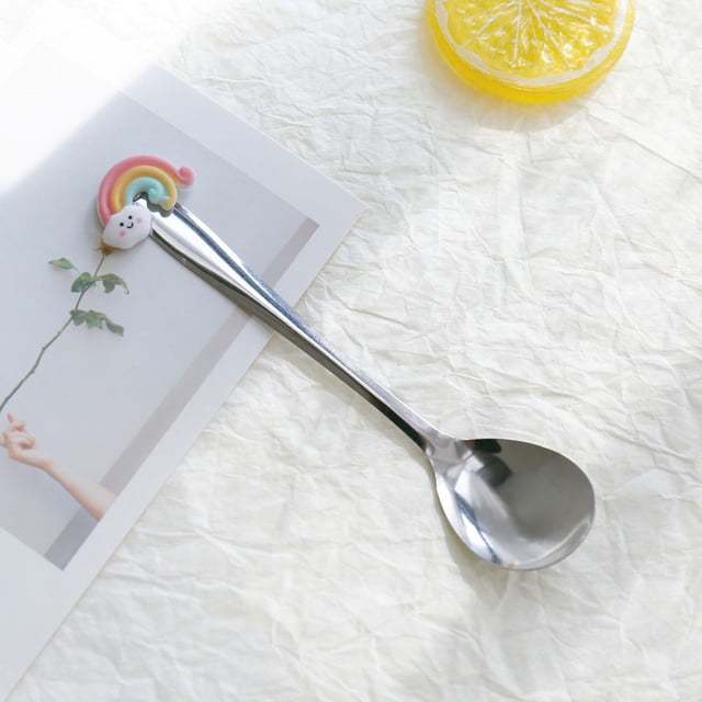 Juego de cubiertos de acero inoxidable 304, 5 uds., cucharas doradas de dibujos animados, Donuts, cuchara para dulces, cuchara de café creativa, cuchara de postre, cubiertos de regalo