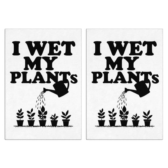2 Pcs Funny Kitchen Towels,I Wet My Plants Gardening Pun Microfiber Dish Towels,Kitchen Tea Towels,Kitchen Towel Set (18" X 26")