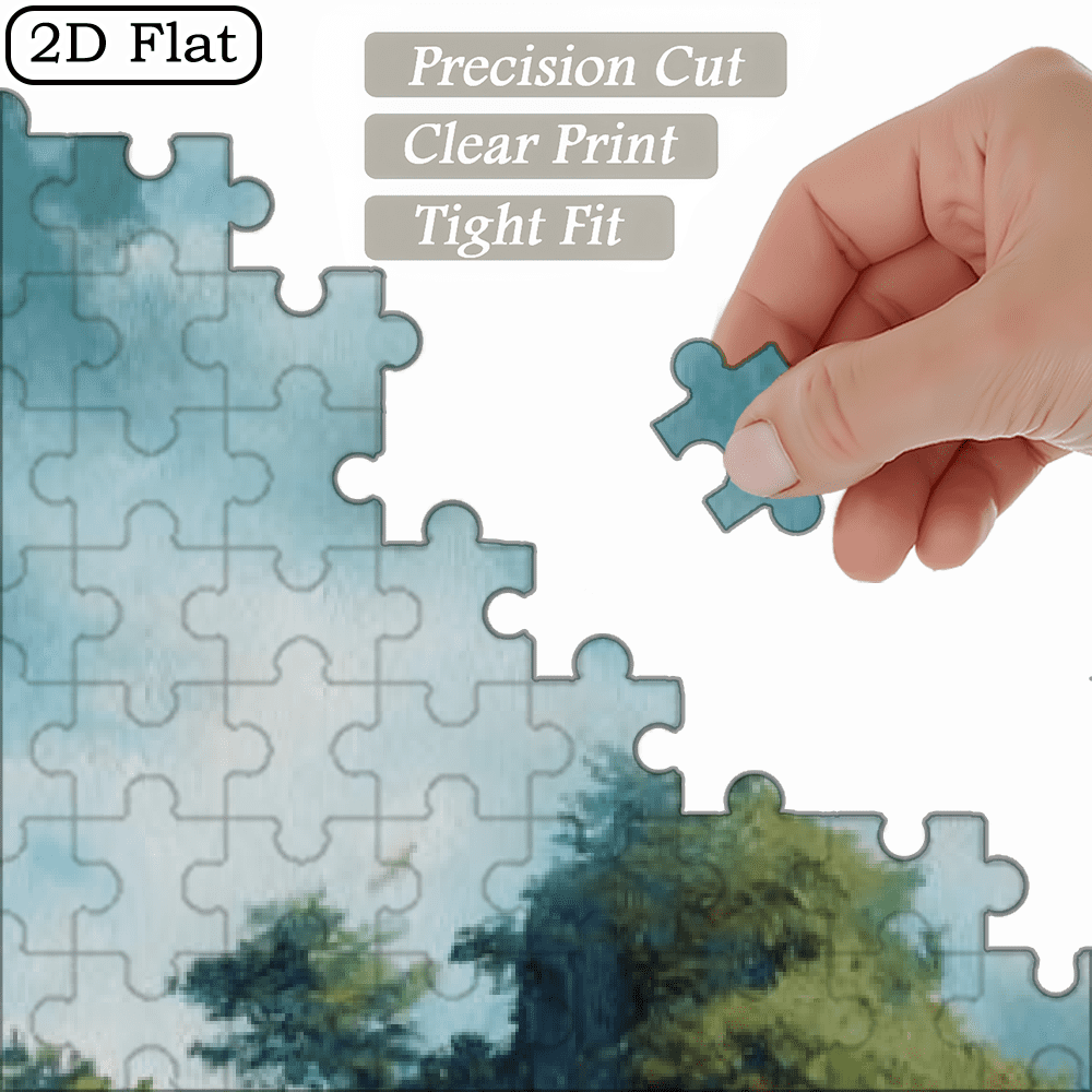 A Box of (1000pcs) Puzzles, with Yunjie Mountain Pavilion Design, High Difficulty, Suitable, Family Entertainment, Home Decoration. 29.4*19.6 in