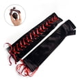 thumbnail image 1 of Pantalones de cuero de PU con cordones y ribete de rejilla, mallas punk góticas finas y ligeras para mujer, 1 of 8