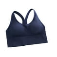 thumbnail image 2 of YWDJ Push up Bras for Women Plus Size Wide Back Wide Strap No Wires Spaghetti Straps Full Coverage Bras Low Support Racerback Padded Plus Size Bras Comfort Wrap Solid Bras Navy L, 2 of 3