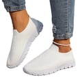 thumbnail image 3 of Domzle Walking Shoes Women Slip on Sneaker Non Slip Work Arch Support Tennis Plantar Fasciitis Orthopedic Breathable Mesh Comfortable Ladies Nursing White 43, 3 of 6