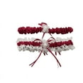 thumbnail image 1 of Wedding Bridal Legs Garter Set Bridal Garters Lace Belt Wine Red, 1 of 5