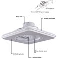 thumbnail image 6 of Miumaeov Enclosed Ceiling Fan with LED Lights 20" Square Modern Ceiling Fan Light with Remote Control 3 Color Flush Mount Fan Chandelier with Invisible Blades for Bedroom Living Room White, 6 of 19