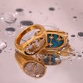 thumbnail image 3 of Fashion Simple VintageOrnament Women's Stainless Steel Casting Moon Star Oval Signet Ring, 3 of 8