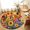 GoldenRod, variant on Small Round Rug 3Ft, Colorful Flowers Non-Slip Washable Circle Rugs Carpet, Farmhouse Sunflower Daisy Indoor Outdoor Rug Floor Mats Throw Runner for Bedroom Living Room Bathroom