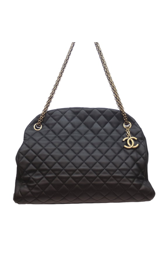 Pre-Owned CHANEL Chanel No. 14 Black Lamb Matelasse Chain Bowling Tote Bag with GD Hardware,...