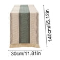 thumbnail image 3 of Linen Striped Table Runner with Fringe, Boho Rope Patchwork Dining Table Decor, Rustic Runner for TV Cabinet Coffee Table Sideboard, 3 of 7