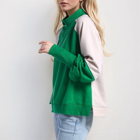 Women s Sweatshirt Long Sleeve Sweatshirt Pullover Women Green Sweatshirt Womens Fall Young Women