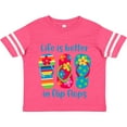 thumbnail image 3 of Inktastic Life Is Better Flip Flops Girls Toddler T-Shirt, 3 of 5