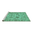 thumbnail image 2 of Ahgly Company Machine Washable Indoor Rectangle Oriental Turquoise Blue Modern Area Rugs, 3' x 5', 2 of 4