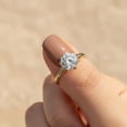 thumbnail image 3 of Jewelerix 10K Yellow Gold Vermeil Wedding Ring Six Prongs Timeless Moissanite Engagement Ring Brilliant Round Cut Valentine Day Gift Ring, 3 of 5