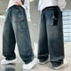 thumbnail image 1 of WILLBEST Jeans Mujer Pantalones Cargo para Niños, Cintura Elástica, Cómodos, de Corte Regular, para Niños Activos de 4 a 12 Años, Con Múltiples Bolsillos. 8-9 Years, 1 of 8