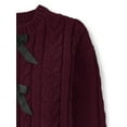 thumbnail image 3 of The Children's Place Girls Long Sleeve Cable Knit Chenille Bow Sweater, Sizes XS-XXL, 3 of 3
